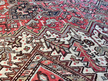 8'10"x11'8" Hand-Knotted 100% Wool Pile Herize Rug