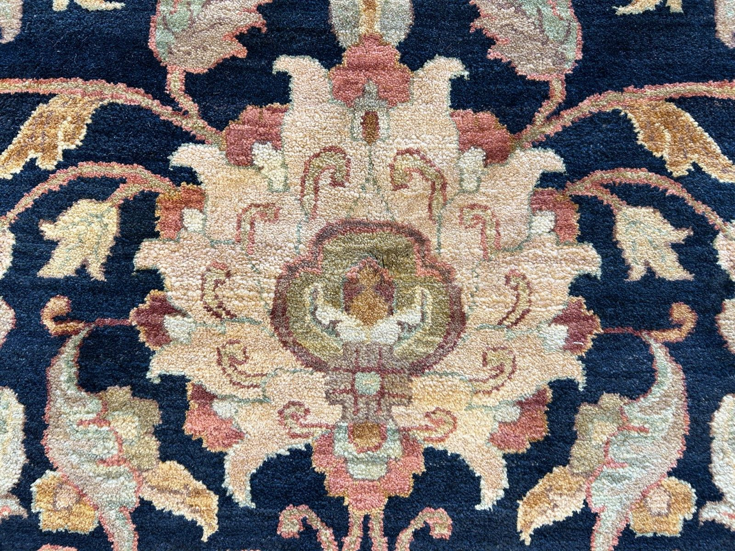 9' x 12' Hand-Knotted 100% Wool Carpet - Indian Agra Area Rug