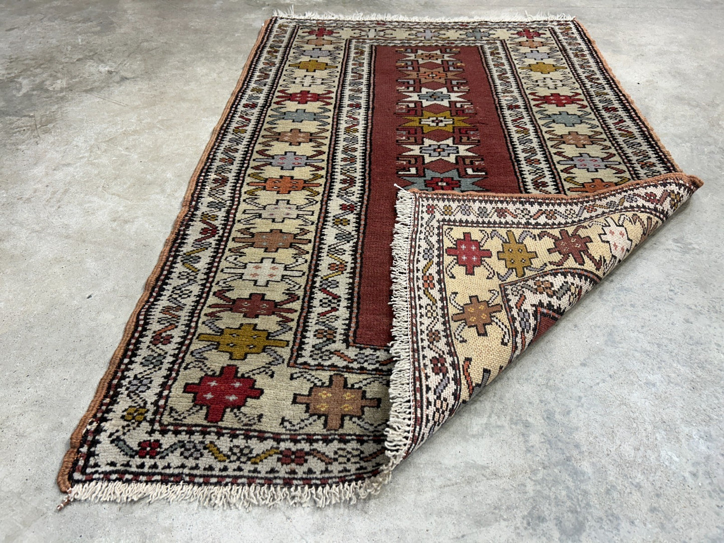 3'x5' Antique Hand-Knotted 100% Wool Pile Caucasian Area Rug - Carpet