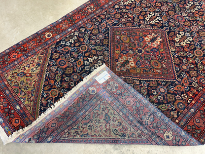 4'4"x6'6" Antique Hand-Knotted 100% Wool Pile Sennehe Area Rug - Carpet