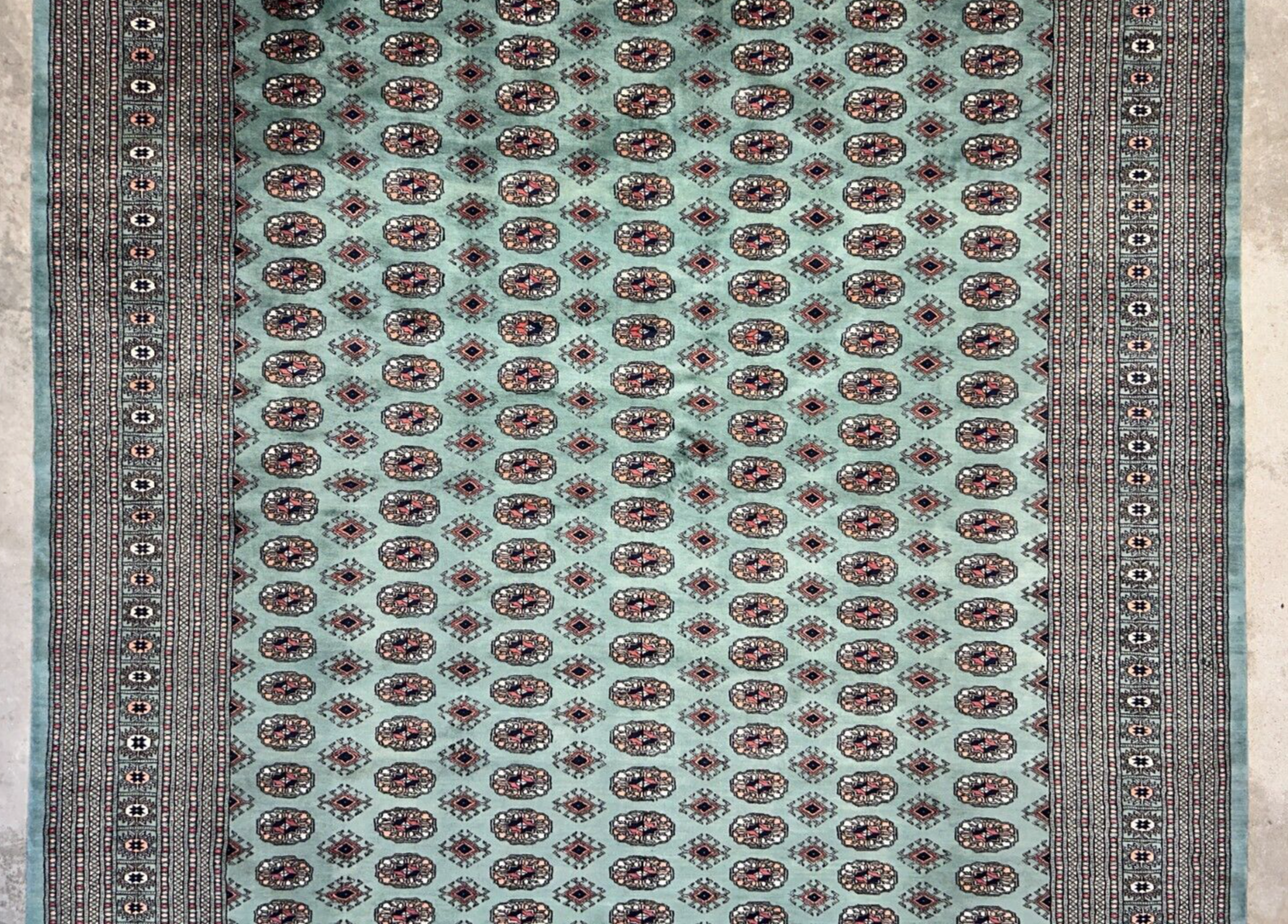 9'2"x12'2" Hand-Knotted 100% Wool Pile Bokhara Design Carpet - Area Rug