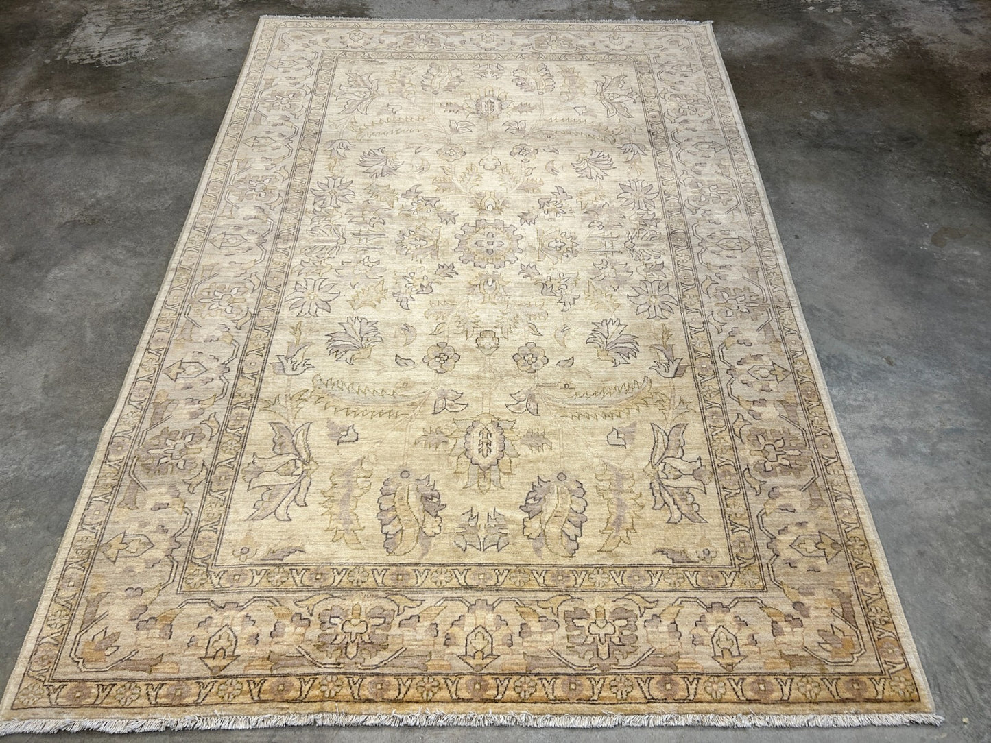 6'6"x9'6" Hand-Knotted 100% Wool Pile Afghan Carpet - Area Rug