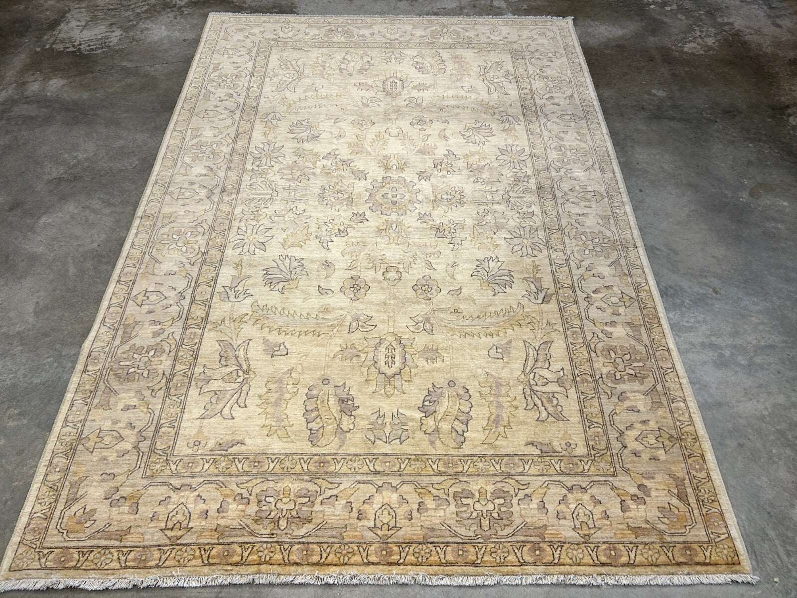 6'6"x9'6" Hand-Knotted 100% Wool Pile Afghan Carpet - Area Rug