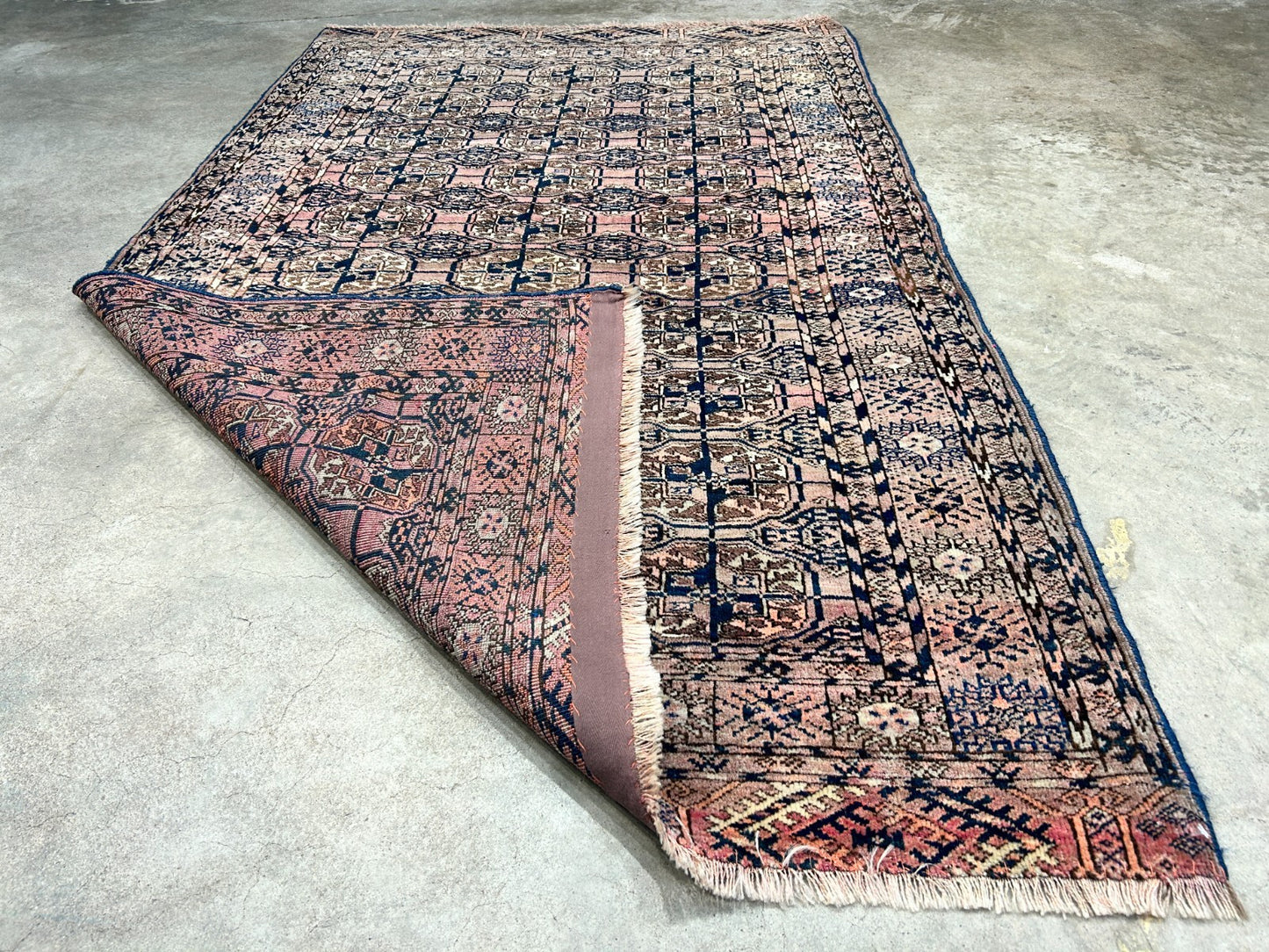 3'4"x5'3" Antique Hand-Knotted 100% Wool Pile Taky Bokhara Rug