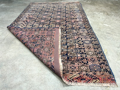 3'4"x5'3" Antique Hand-Knotted 100% Wool Pile Taky Bokhara Rug