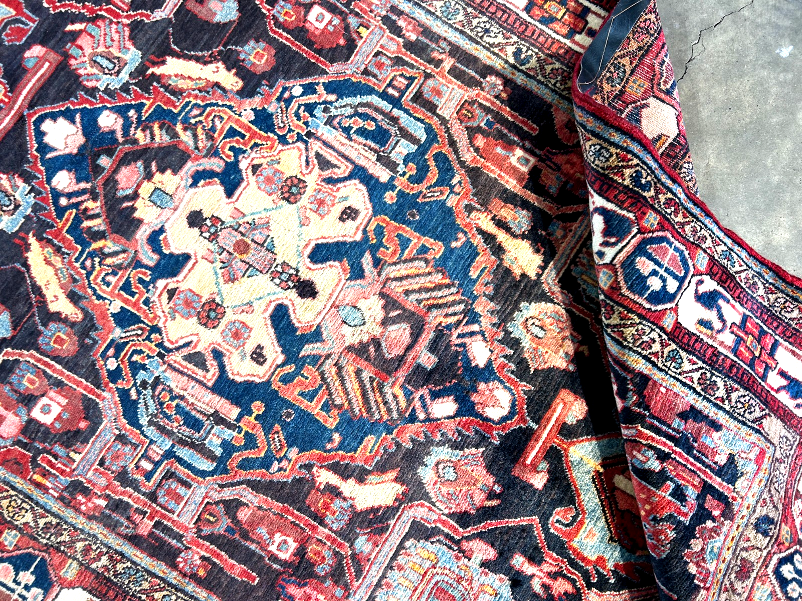 5'2" x 9'2" Hand-Knotted 100% Wool Pile Hamadane Area Rug - Carpet