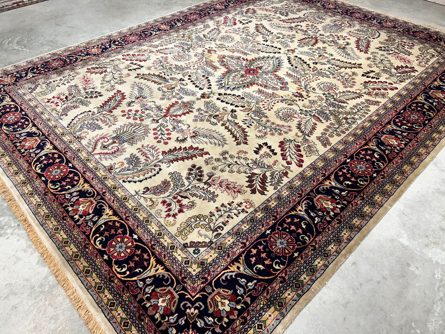 9'x12' Hand-Knotted 100% Lamb Wool Pile Sarouk Carpet - Area Rug