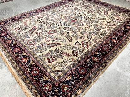 9'x12' Hand-Knotted 100% Lamb Wool Pile Sarouk Carpet - Area Rug