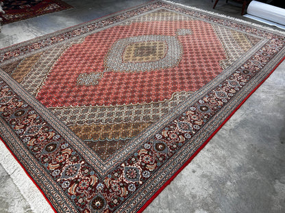 8'3"x11'3" Hand-Knotted Silk & Wool Tabrize Fish Style Area Rug