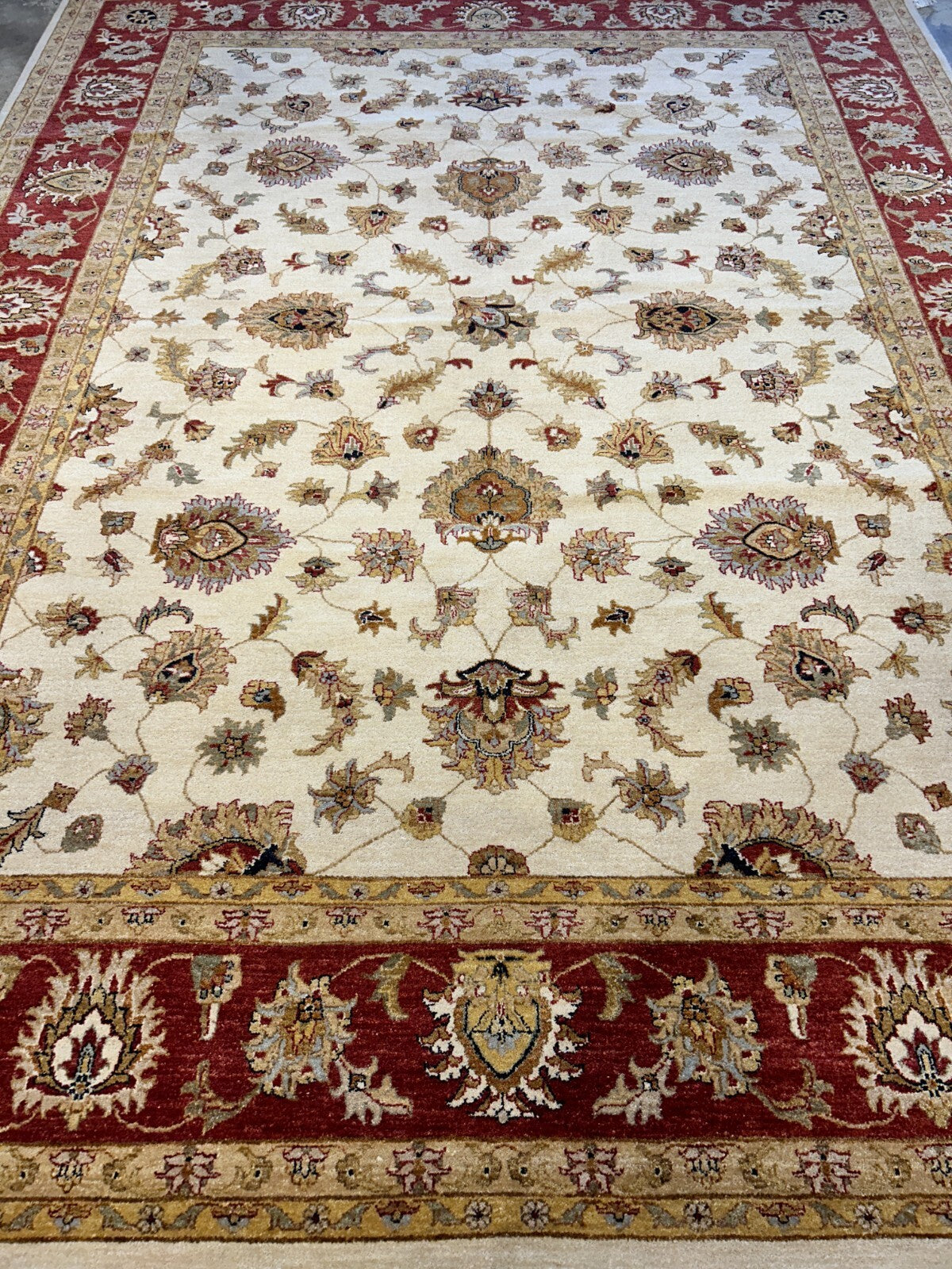 9'x12' Hand-Knotted 100% Wool Pile Kashane Design Carpet - Area Rug