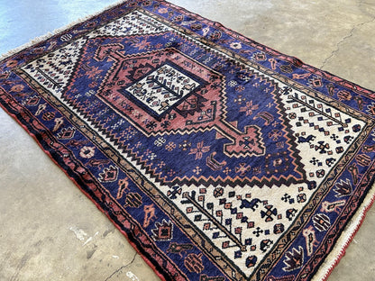 3'4"x5' Hand-Knotted 100% Wool Pile Herize Area Rug - Carpet