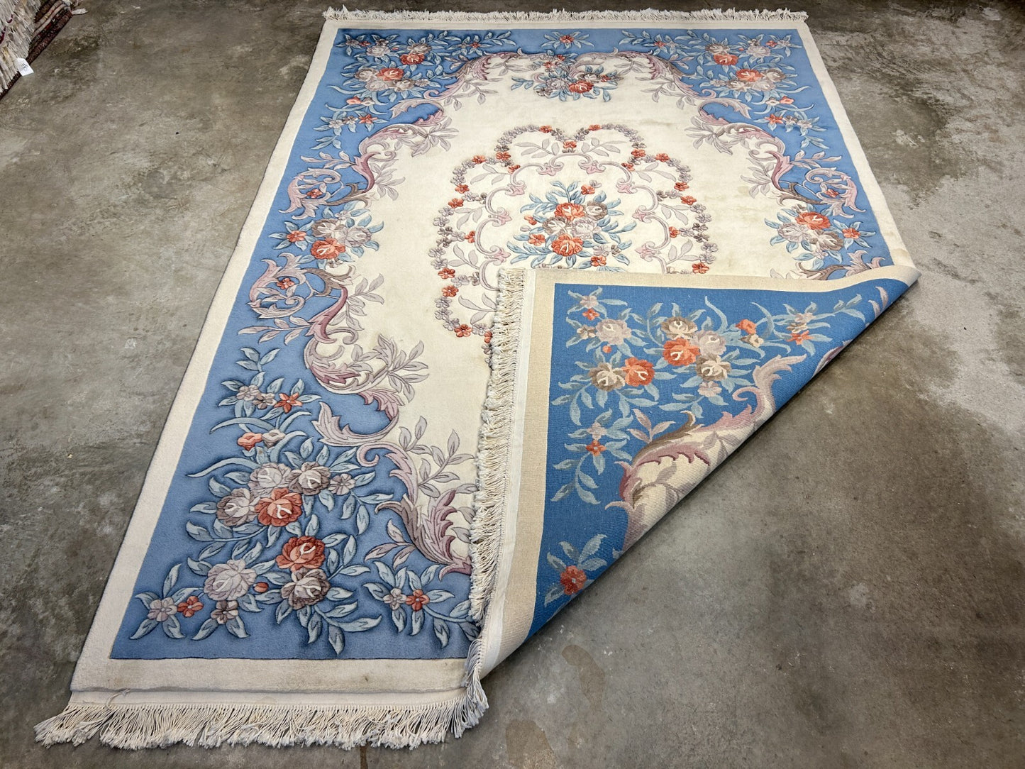 8'2" x 11'2" Hand-Knotted 100% Wool Carpet - Chinese Aubusson Area Rug