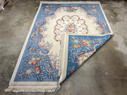 8'2" x 11'2" Hand-Knotted 100% Wool Carpet - Chinese Aubusson Area Rug