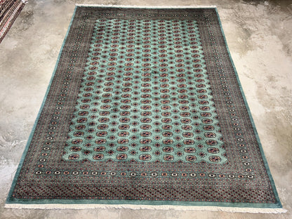 9'2"x12'2" Hand-Knotted 100% Wool Pile Bokhara Design Carpet - Area Rug