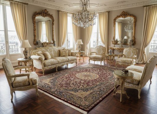 6'5"x9'10" Exquisite Hand-Knotted 100% Silk Qume Rug