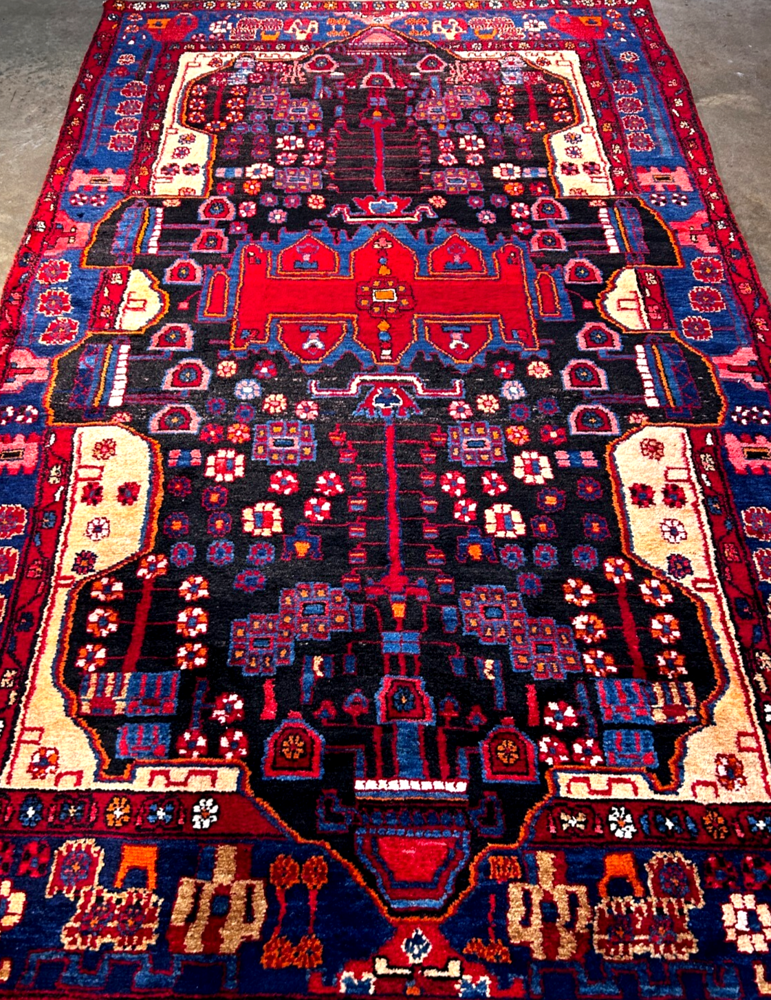 5'0" x 8'9" Hand-Knotted 100% Lamb Wool Pile Nahavande Area Rug - Carpet