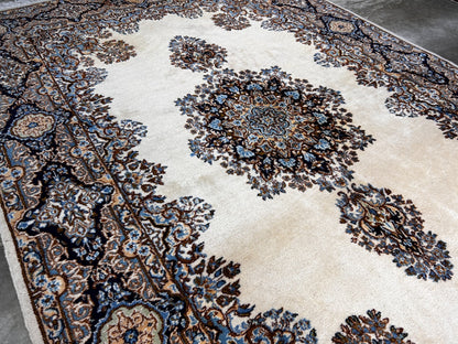 7'4"x10'10" Hand-Knotted 100% Wool Kermane Area Rug - Carpet