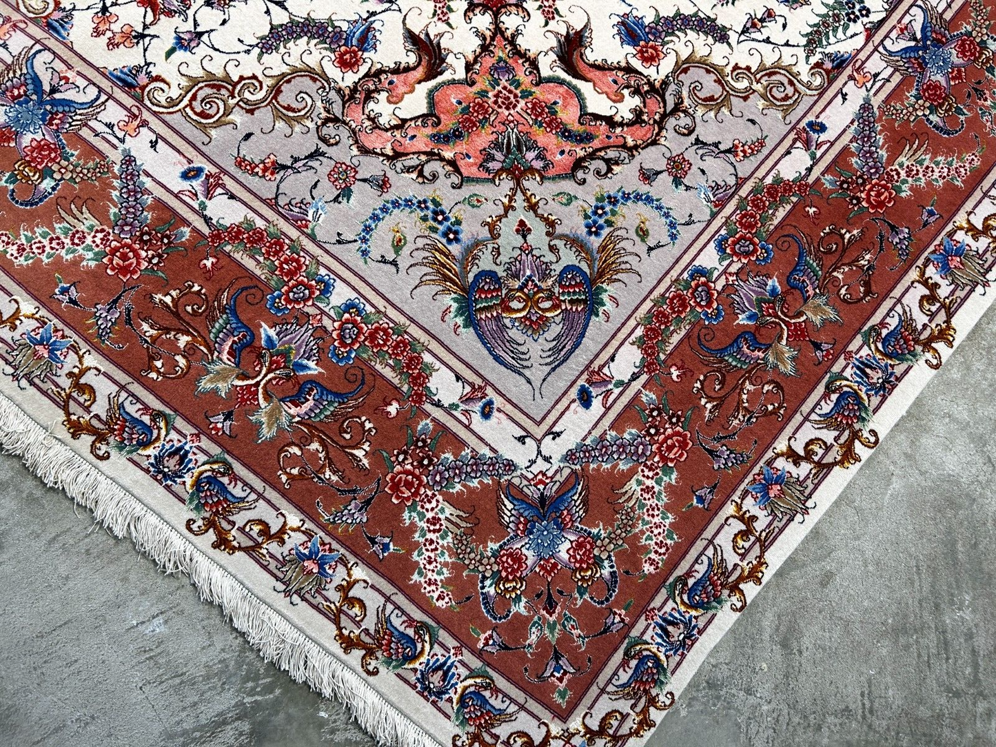 8'1"x11'7" Extra Fine Hand-Knotted Wool & Silk Oriental Rug - Area Carpet