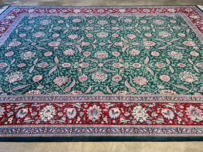 9'2"x12'8" Hand-Knotted 100% Wool Pile Oriental Rug