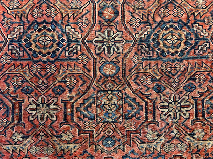 5'1"x6'1" Antique Hand-Knotted 100% Wool Pile Sennehe Area Rug - Carpet