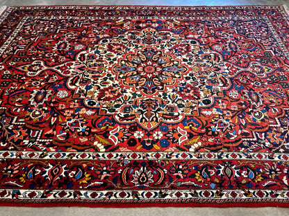 6'11"x9'8" Hand-Knotted 100% Wool Pile Bakhtiarie Carpet - Area Rug