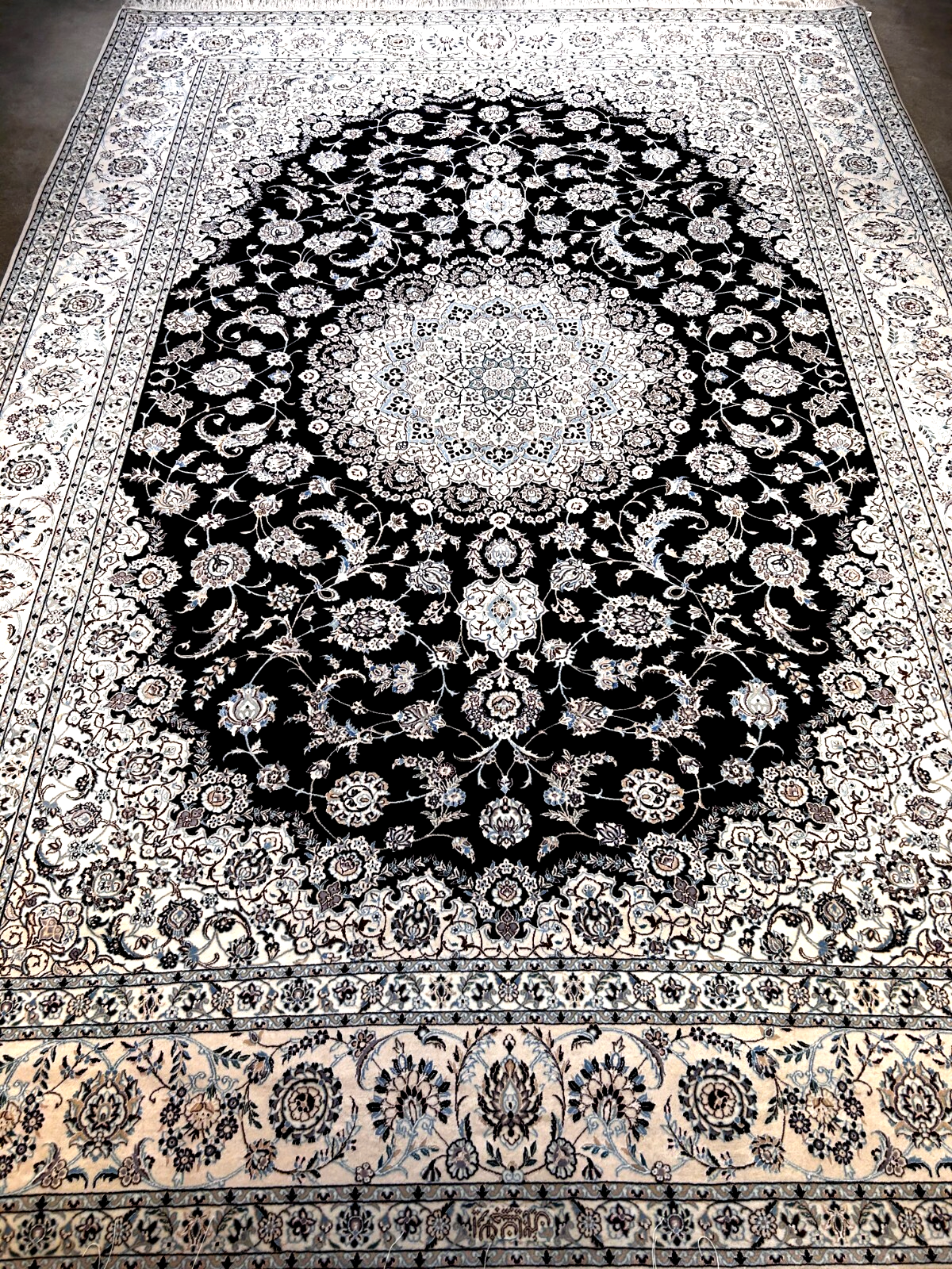  8'3"x11'10'' Very Fine Silk & Wool Habibian Naine Area Rug - Area Carpet