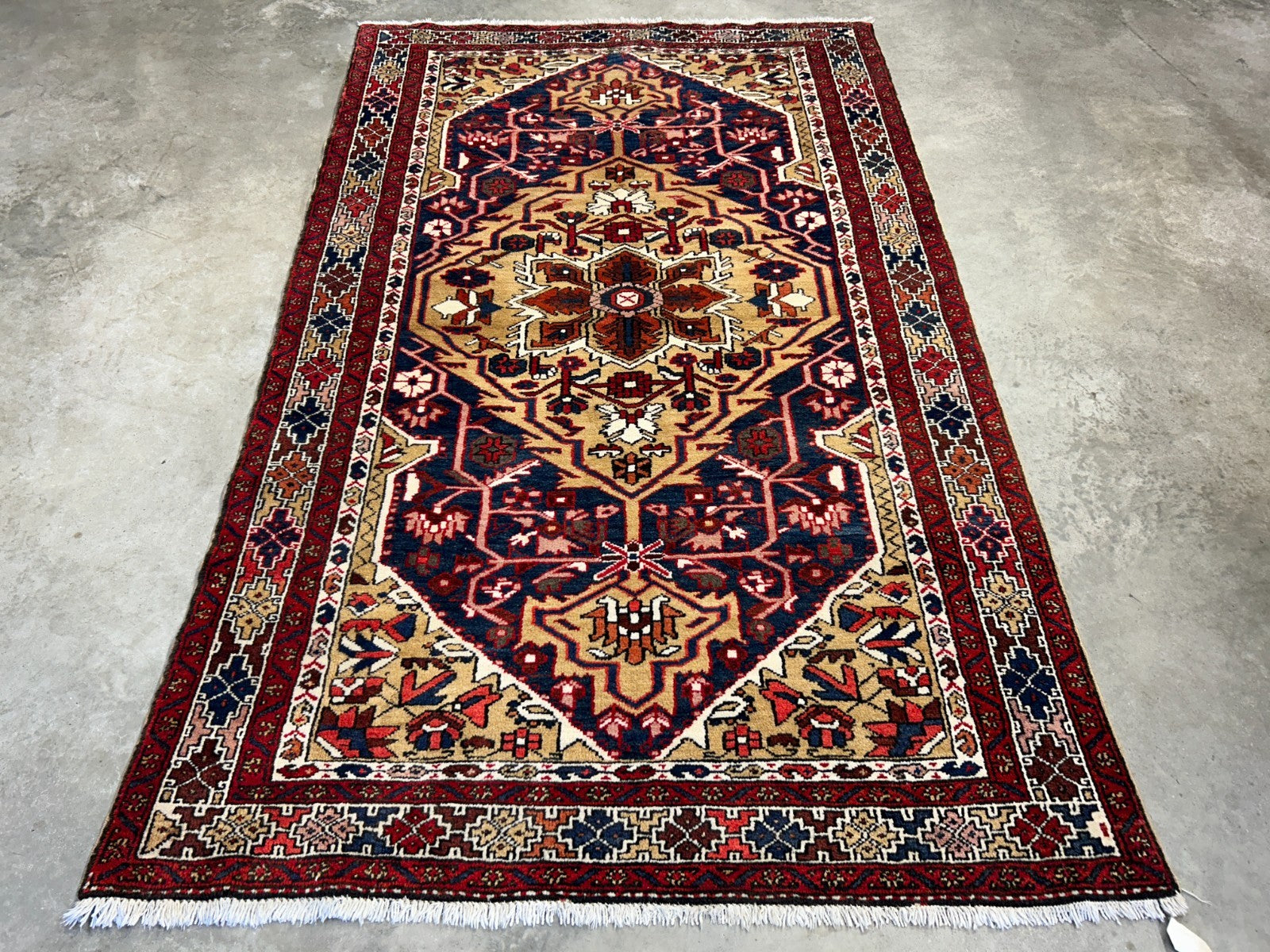4'6"x7'4" Hand-Knotted 100% Wool Pile Herize Area Rug - Carpet
