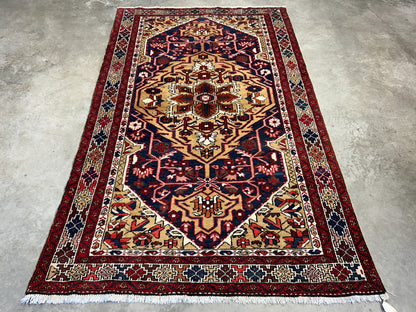 4'6"x7'4" Hand-Knotted 100% Wool Pile Herize Area Rug - Carpet