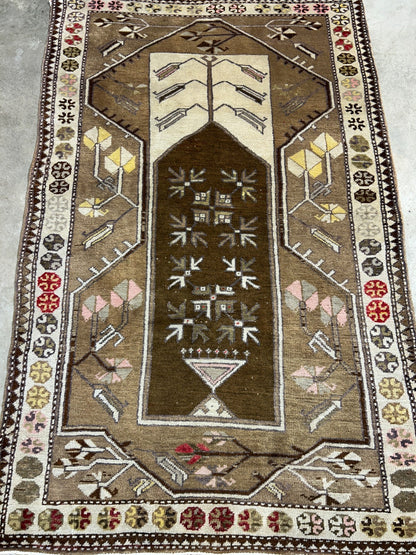 3'5"x5'3" Hand-Knotted 100% Wool Pile Kazak Area Rug - Carpet