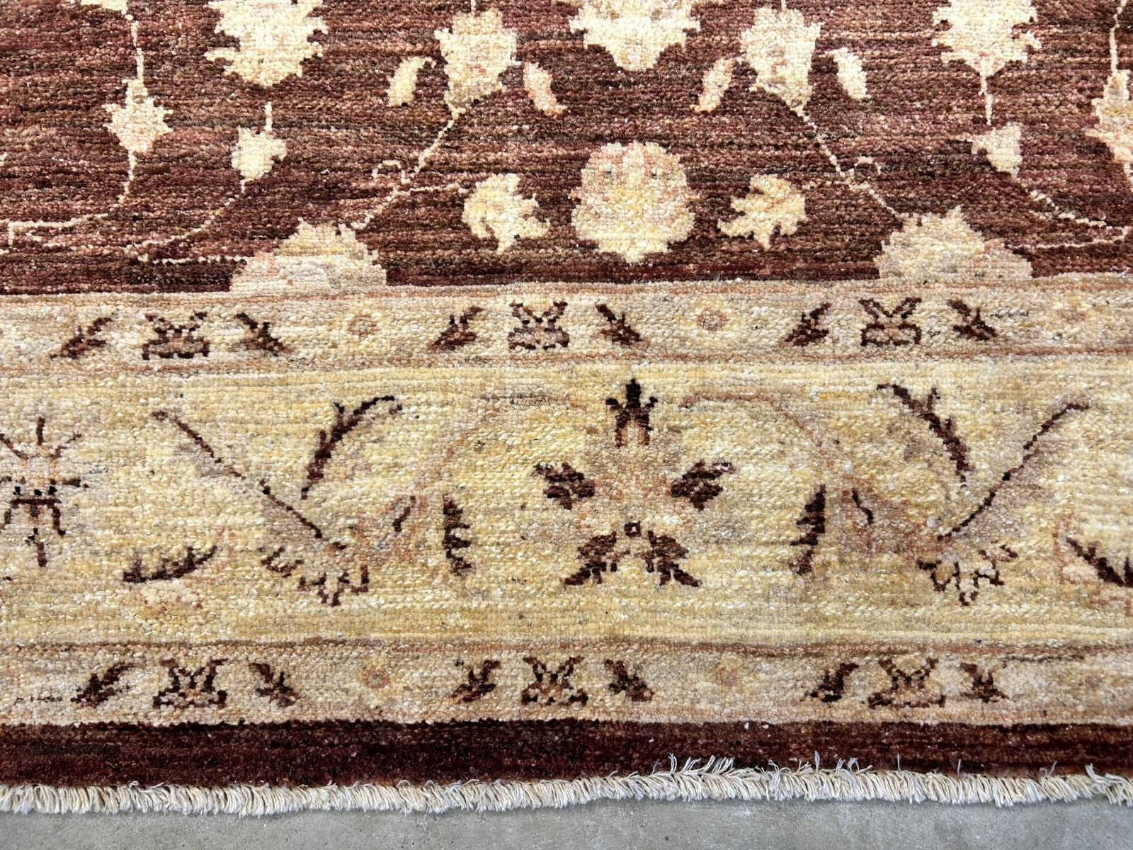 6'7"x9'5" Hand-Knotted 100% Wool Pile Pishawar Oushak Carpet - Area Rug