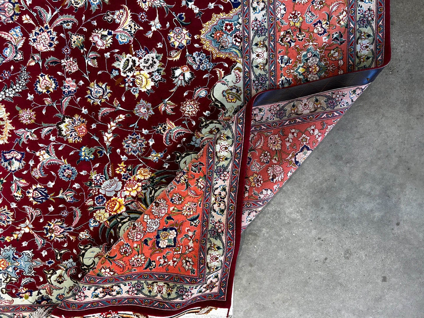 8'x11'7" Extra-Fine 70 Line Silk Foundation Hand-Knotted Wool & Silk Tabrize Rug