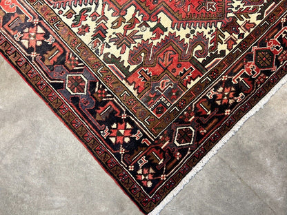 6'7" x 10'4" One-of-a-kind 100% Wool Pile Herize Area Rug - Handamade Carpet