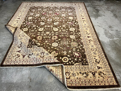 9'3"x12' Hand-Knotted 100% Wool Pile Agra Design Carpet - Area Rug