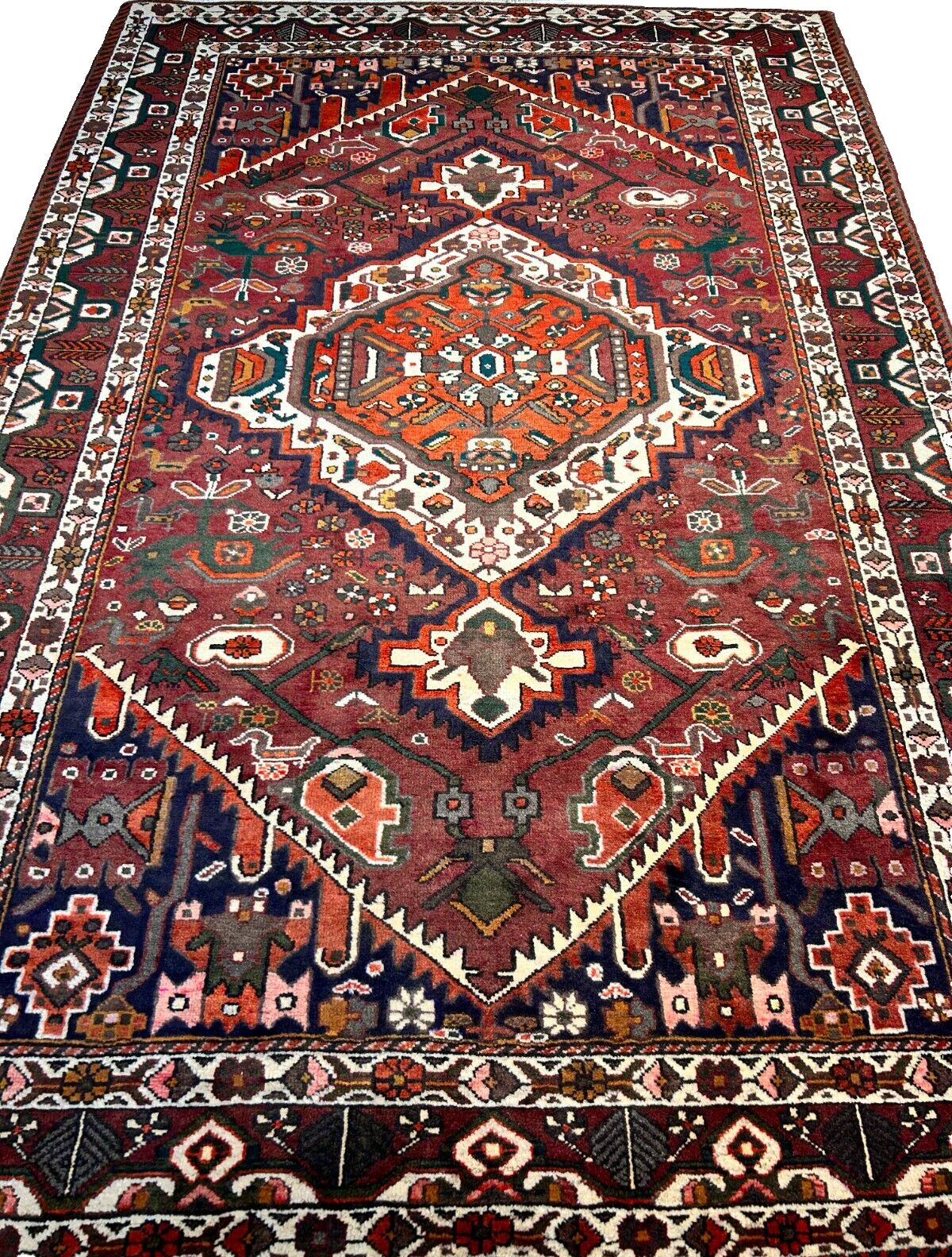 6'5"x9'9" Hand-Knotted 100% Wool Pile Bakhtiarie Carpet - Area Rug