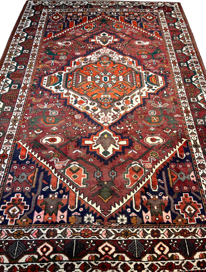 6'5"x9'9" Hand-Knotted 100% Wool Pile Bakhtiarie Carpet - Area Rug