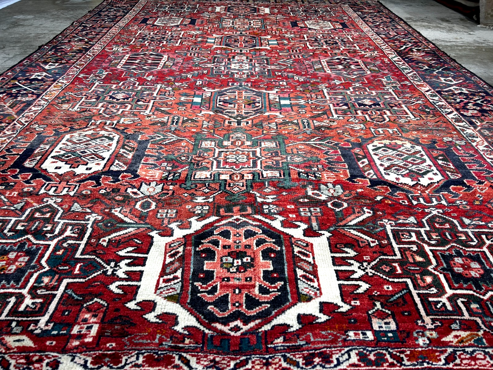 7'8" x 12' Hand-Knotted 100% Wool Pile Karaja  Area Rug - Carpet