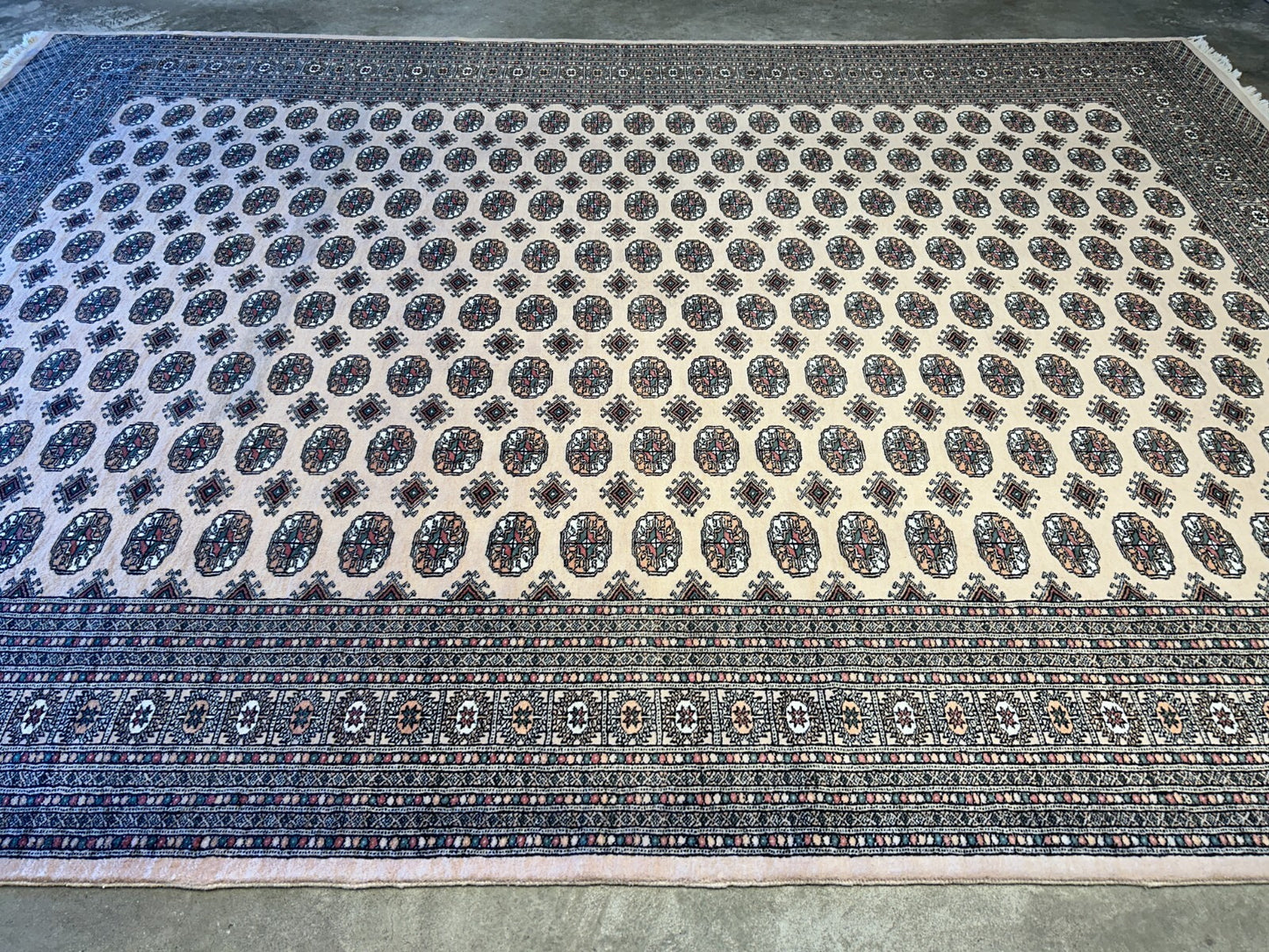 9'3"x12'6" Hand-Knotted 100% Wool Pile Bokhara Rug