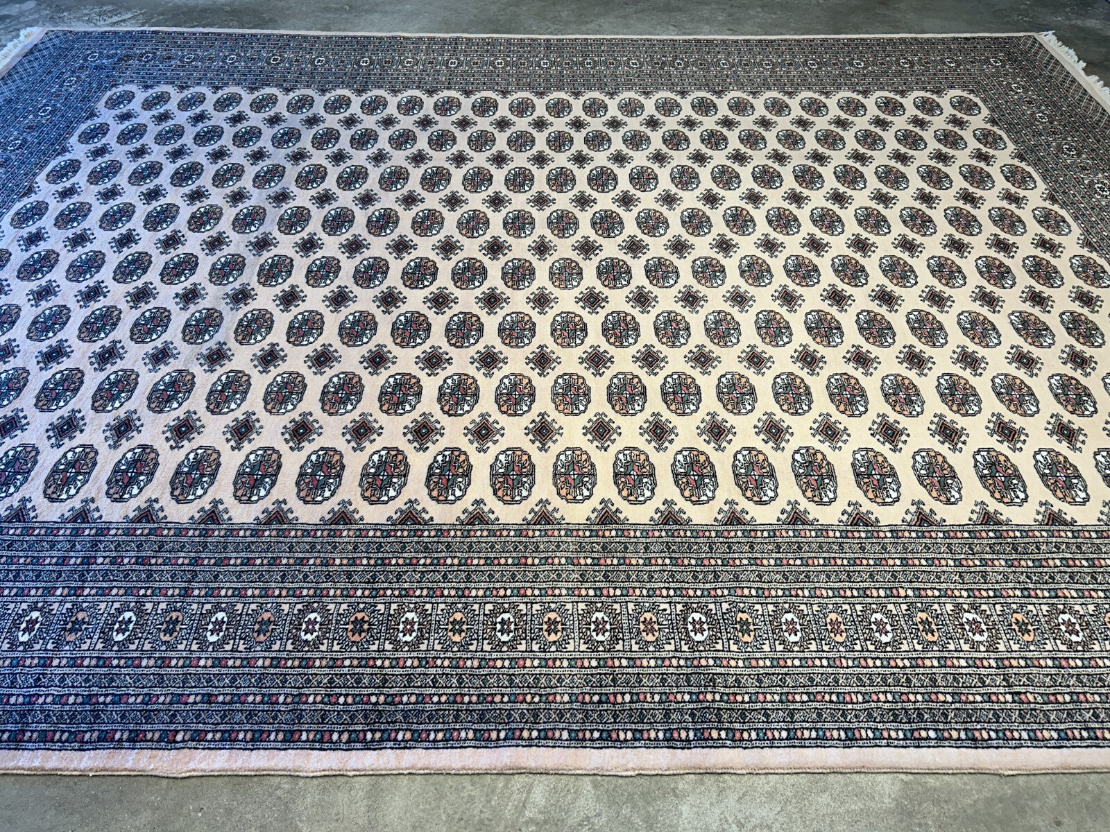 9'3"x12'6" Hand-Knotted 100% Wool Pile Bokhara Rug