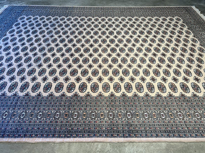 9'3"x12'6" Hand-Knotted 100% Wool Pile Bokhara Rug