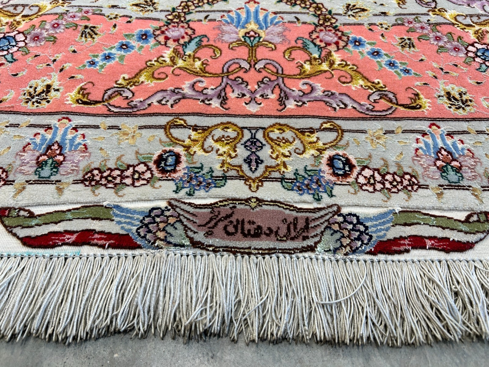 6'8"x10'3" Extra-Fine Signed Hand-Knotted Wool & Silk Tabrize Rug - Area Carpet