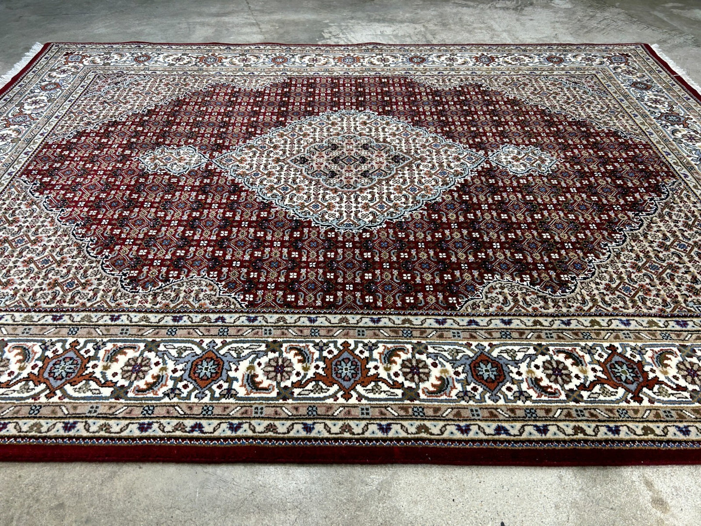 5'8"x7'8" Hand-Knotted 100% Wool Pile Tabrize Design Carpet - Area Rug