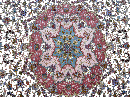 8'4"x11'3" Very Fine Hand-Knotted Wool & Silk Oriental Rug - Area Carpet