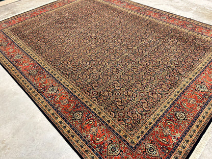 9'x12' Fine Hand-Knotted 100% Wool Pile Herati Design Carpet - Area Rug