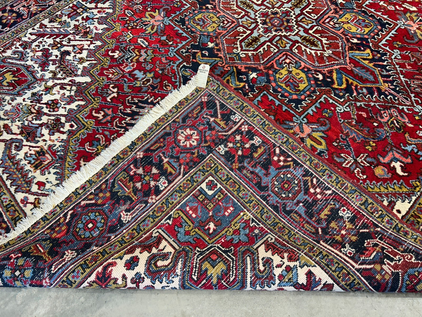 8'2"x10'8" Vintage Hand-Knotted 100% Wool Pile Herize Area Rug - Carpet