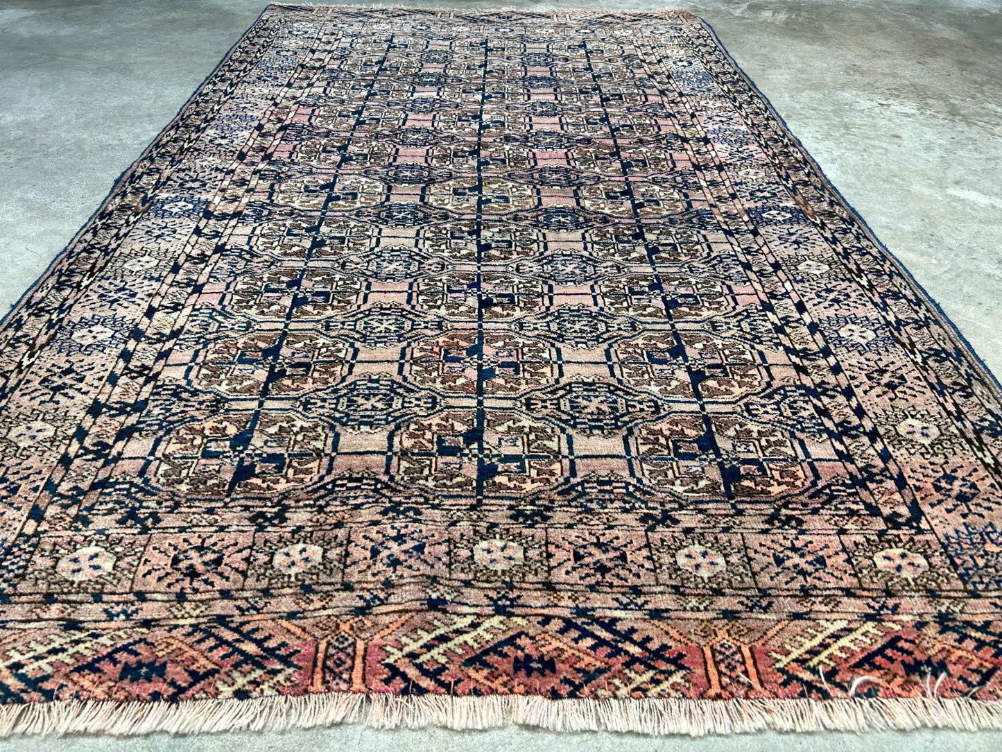 3'4"x5'3" Antique Hand-Knotted 100% Wool Pile Taky Bokhara Rug