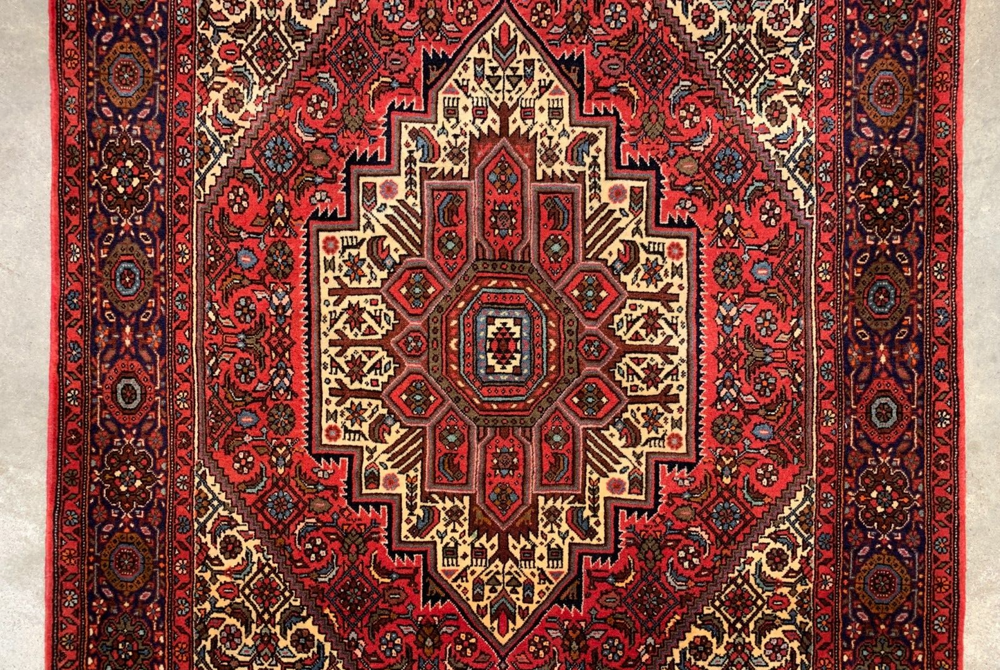 4'1"x6'3" Hand-Knotted 100% Wool Pile Bijare Gholtoghe Carpet - Area Rug
