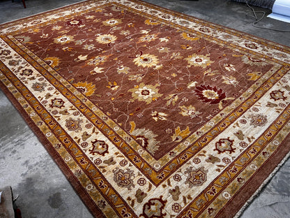 8'6"x11'11" Hand-Knotted 100% Wool Pile Pakistani Area Rug