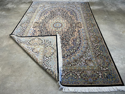 6'5"x9'10" Exquisite Hand-Knotted 100% Silk Qume Rug