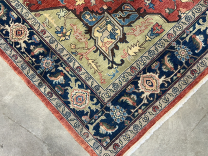 7'3"x10'3" Fine Hand-Knotted 100% Wool Pile IndoHeriz Rug