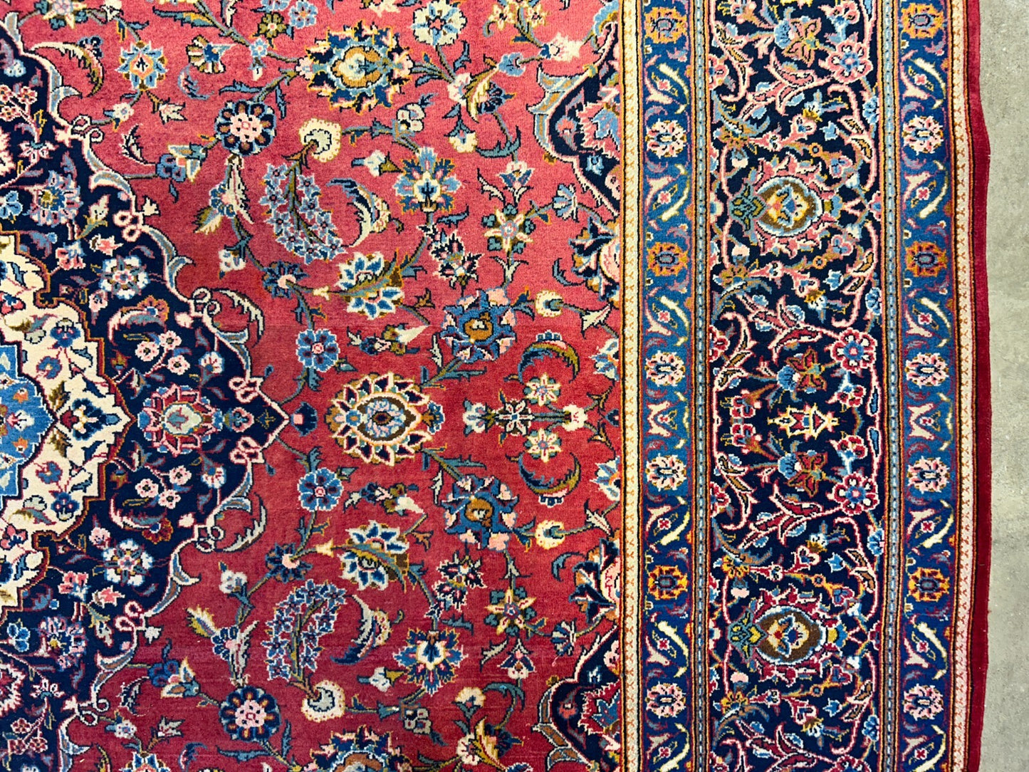 8'11"x12'4" Hand-Knotted 100% Wool Pile Kashane Rug